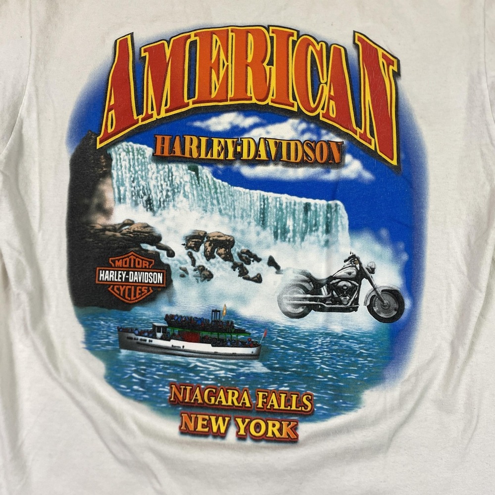VINTAGE Harley-Davidson Shirt Mens Medium Niagara Falls New York Motorcycle 00s